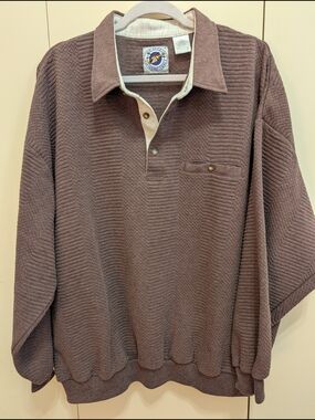Vintage Pullover Polo Sweatshirt in Mauve